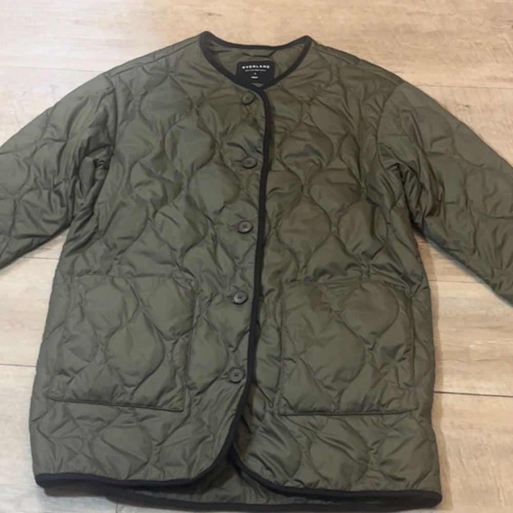 Everlane Women’s The Renew Quilted Mid-Length Liner Jacket Size Small - Picture 3 of 7